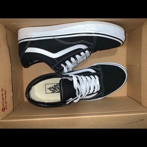 old skool black and white vans.